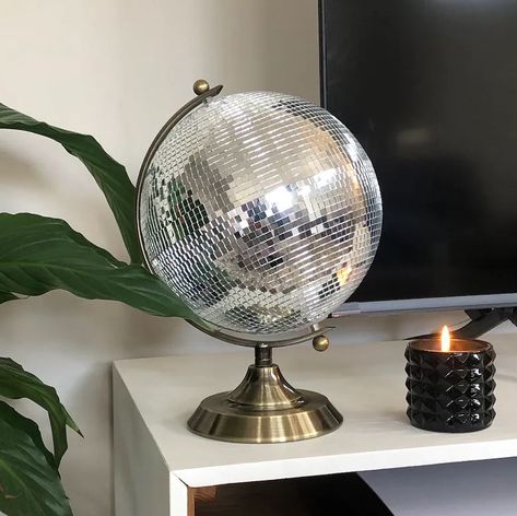 Melting Disco Ball, Disco Globe, Retro Beach House, Glass Mirror Tiles, Funky Decor, Disco Lights, Scandi Design, Trendy Home Decor, Mirror Tiles