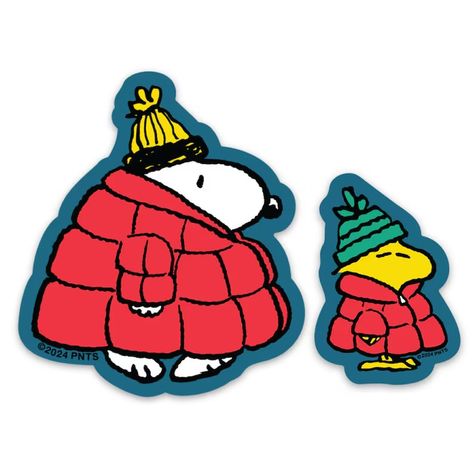 3P4 X Peanuts® Valentine Sticker Set Snoopy & Woodstock Puffy Coats - Etsy Australia Snoopy Valentine's Day, Snoopy Tattoo, Snoopy Valentine, Woodstock Snoopy, Valentine Stickers, Snoopy Woodstock, Felt Pennants, Puffy Coat, Snoopy And Woodstock