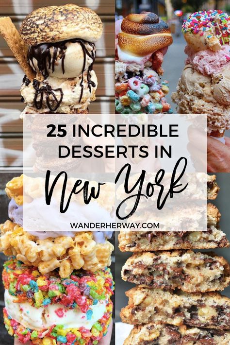 The best desserts in NYC you need to try! #newyork #foodie #dessert New York City Desserts, Best Food Spots In Nyc, New York Theme Party Food, Best Cheesecake In Nyc, Travel Desserts, Nyc Cafes, Romanticize Fall, Nyc Desserts, New York Desserts