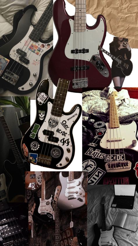 Aesthetic bass guitar wallpaper Bass Guitar Decoration, Bass Guitar Wallpaper Iphone, Bass Wallpaper Aesthetic, Bass Aesthetic Grunge, Guitar Aesthetic Electric, Bass Guitar Aesthetic Wallpaper, Electric Guitar Pictures, Cool Bass Guitars, Bass Player Aesthetic