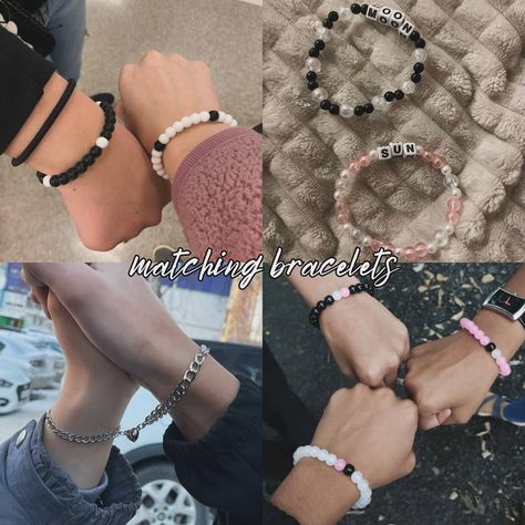 Cute Couple Matching, Matching Ideas, Matching Stuff, Best Friend Bracelets, Couple Ideas, Matching Hoodies, Wallpaper Cute, Friend Bracelets, Matching Couple