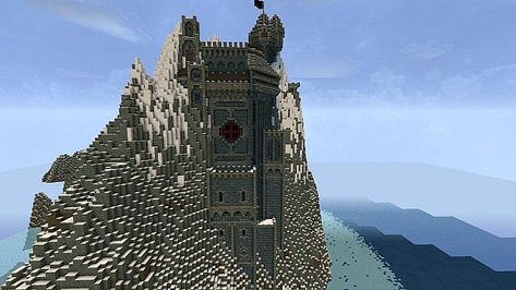 Castle mountain Minecraft Project Cliff Castle Minecraft, Minecraft Mountain City, Minecraft Cliff Base, Castle Layouts, Minecraft Cliff, Minecraft Mountain Castle, Mountain Castle, Minecraft Mountain, Minecraft Castle Designs