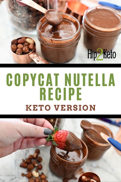 Who doesn't love hazelnut spread? Here is a sugar free Nutella recipe that is keto-approved! This easy and delicious recipe is a not-so-guilty treat! Keto Nutella Recipes, Sugar Free Nutella Recipe, Healthy Nutella Recipes, Hip2keto Recipes, Keto Nutella, Quick Keto Dessert, Keto Dips, Chocolate Covered Cheesecake, Sugar Free Nutella