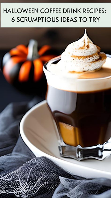 Halloween Coffee Drink Ideas, Coffee Bar Halloween, Halloween Themed Coffee Drinks, Spooky Coffee Drinks, Halloween Coffee Recipes, Halloween Coffee Drinks, Recipes With Caramel, Halloween Coffee Bar, Fun Beverages