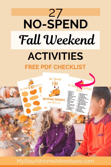 27 No-Spend Fall Weekend Activities (Free Printables) Fall Weekend Activities, Cheap Family Activities, Family Weekend Activities, Fall Scavenger Hunt, Bird Feeder Craft, October Ideas, No Spend, Bucket List Family, Autumn Weekend