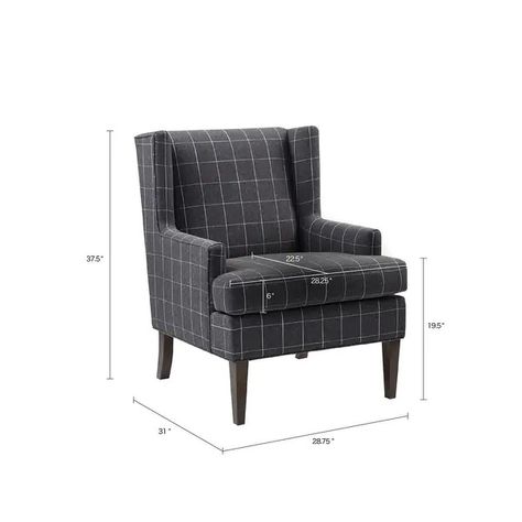 Martha Stewart Decker Accent Armchair - On Sale - Bed Bath & Beyond - 28697901 Charcoal Accent Chair, Armchair Bed, Printed Chair, Upholstered Accent Chairs, Accent Arm Chairs, Black Furniture, Home Office Space, Antique Farmhouse, Boho Chic Decor