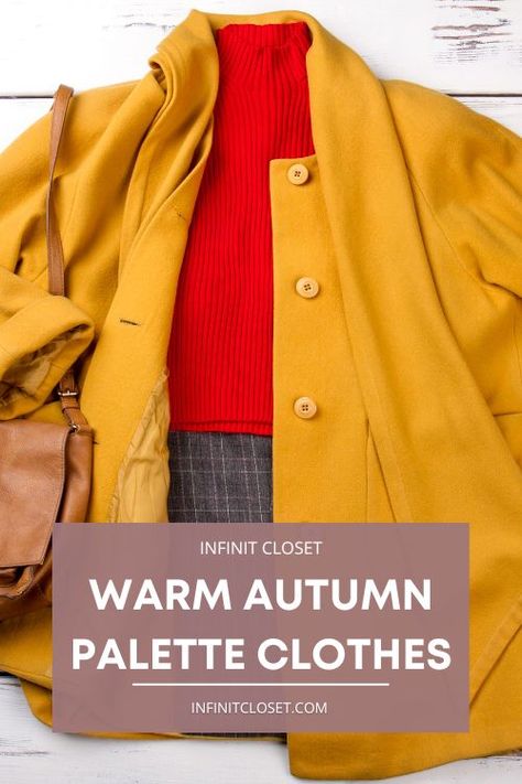 Warm Autumn Palette Clothes | InfinitCloset Warm Autumn Outfits For Spring, House Of Colour Autumn Clothes, Warm Autumn Color Palette Outfits Ideas, Warm True Autumn Color Palette, Autumn Colour Palette Outfits, Autumn Warm Outfit, Warm Color Palette Clothes, Warm Autumn Celebrities, House Of Color Autumn Outfits