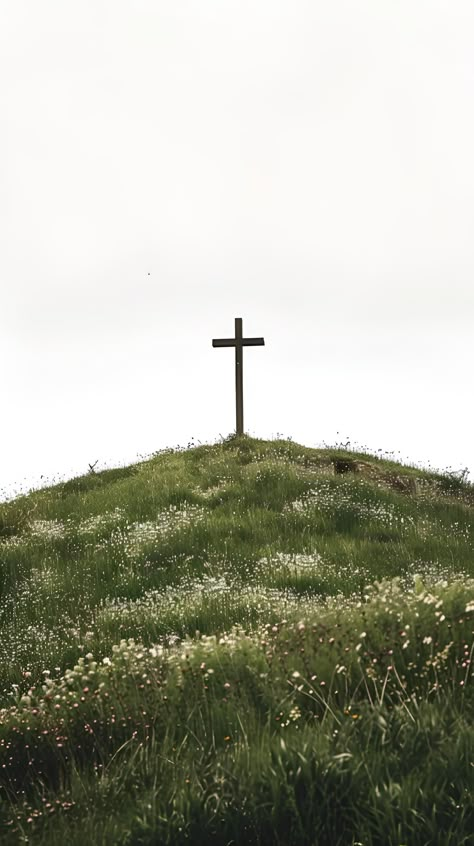 Beloved, immerse yourself in the serenity of this sacred scene. The simple wooden cross, standing tall on a grassy hill adorned with wildflowers, invites us to reflect and connect with His love. Save & follow JesusVerse for daily inspiration and divine messages. "He is not here; he has risen, just as he said." - Matthew 28:6 🌸🌿✝️ #Faith #Jesus #ChristianLife #BibleVerse #Cross #Inspiration #Nature #Hope #Love #Peace Risen Just As He Said, Spiritual Vision Board, Christian Vision Board, Cross Background, Grassy Hill, Vision Board Book, Prayer Vision Board, Church Aesthetic, Cross Wallpaper