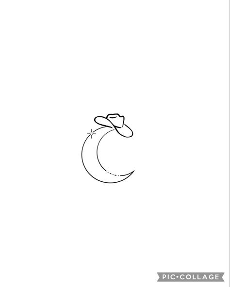 Minimal Cowboy Tattoo, Cowboy Hat Tattoo, Cowboy Tattoo, Hat Tattoo, Lasso The Moon, Cowgirl Tattoos, Cowboy Tattoos, Forever Tattoo, Cow Tattoo