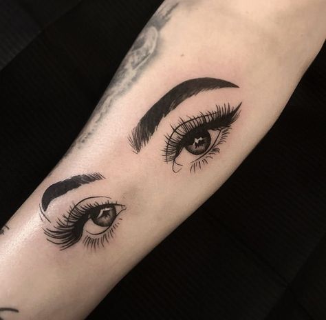 Eyes On Neck Tattoo, Wifes Eyes Tattoo, Guy Tattoos For Girlfriend, Tattoos For My Girlfriend, Girlfriend Eyes Tattoo On Boyfriend, Gf Eyes Tattoo Men, Girlfriends Eyes Tattoo, Tattoo Eyes Woman, Tattoos For Your Girlfriend