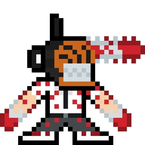 Chainsaw Man Pixel Art, Easy Perler Bead Patterns, Pixel Beads, Easy Pixel Art, Cool Pixel Art, Pixel Drawing, Pixel Art Grid, Minecraft Pixel Art, Pixel Pattern