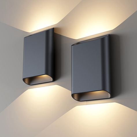 PRICES MAY VARY. 【Simplicity Design & 2 Pack】This wall light is perfect for both residential and commercial uses, and its neat design with up and down light can be a great decoration for interior or outdoor environment. The wall sconces are ideal for placement in areas like living room, bedroom, kitchen, hallway, entryways, walkways, porches, gardens, courtyards, garages and more. 【Easy Dimming】This porch lights can be easily and smoothly dimmed with a compatible dimmer, to achieve a brightness Modern Porch Light, Wall Lamps For Bedroom, Modern Wall Lamps, Indoor Wall Light, Wall Lights Outdoor, Modern Porch, Lamps For Bedroom, Porch Lights, Table Layout