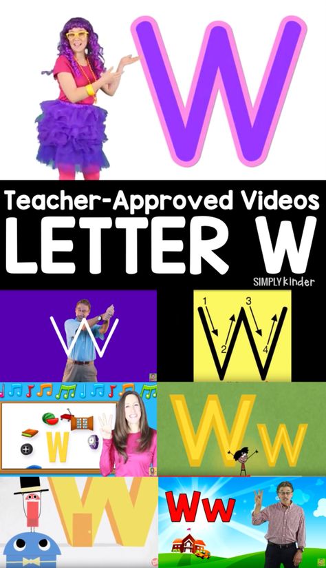 Teacher-Approved Videos Letter W - Simply Kinder Letter W Crafts, Have Fun Teaching, Alphabet Songs, Preschool Letters, Letter Activities, Letters For Kids, Fun Songs, Letter W, Letter A Crafts