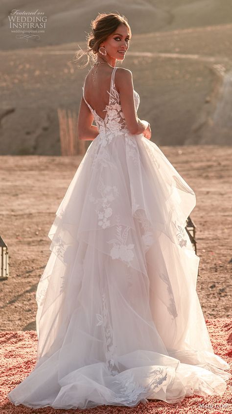 Layered tulle wedding dress