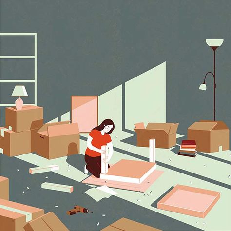 Moving day on Behance Enviroment References, Happy Farm, Interior Illustration, Asian Design, Moving Day, Environment Design, Moving Out, Illustration Artists, Site Design