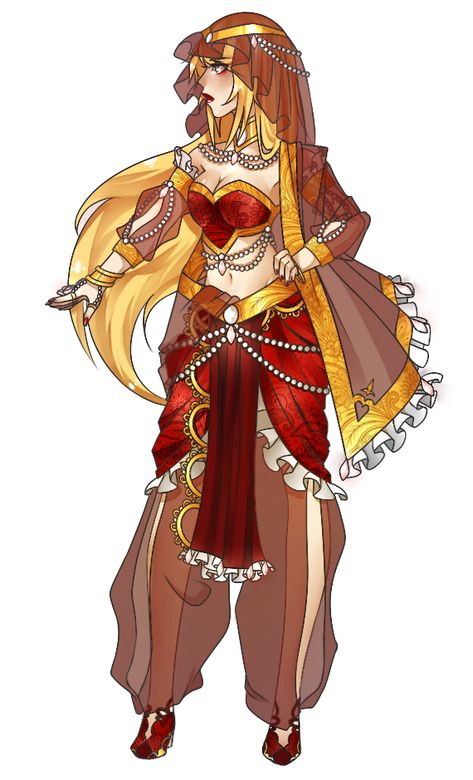 Godess Outfits Design, Desert Dress Outfit, Desert Princess Outfit, Goddess Outfit Anime, God Outfits Design, Goddess Outfit Drawing, Desert Outfit Fantasy Art, Fantasy Outfits Design Desert, Desert Fits