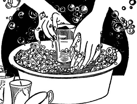 Vintage Dish Washing Image- Bubbles! Dishes Clipart, The Graphics Fairy, Dish Washing, Retro Images, Graphics Fairy, Clipart Black And White, Clip Art Vintage, Washing Dishes, Black And White Illustration