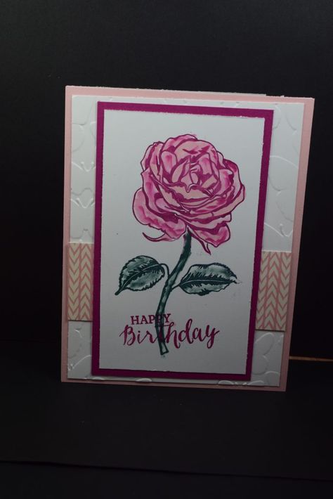 Stampin’ Up! Birthday card made with Graceful Garden stamp set and designed by Demo Pamela Sadler. See more cards at stampinkrose.com #stampinkpinkrose #etsycardstrulyheart Su Wonderful World Cards, Stampin Up Wonderful World Cards, Wonderful World Stampin Up Cards, Stampin Up Wonderful World, Flower Bundle, Dsp Cards, Paper Crafts Card, Designer Paper, Fold Cards