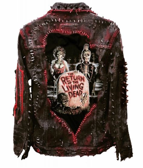 Return Of The Living Dead, Heavy Metal Fashion, Horror Punk, The Living Dead, Custom Leather Jackets, Battle Jacket, Older Women Fashion, Women Fashion Edgy, Metal Fashion