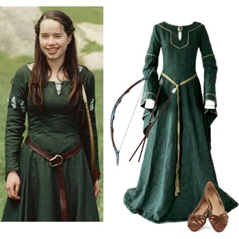 The Lion the Witch and the Wardrobe: Susan Pevensie - Polyvore Princess Outfits Medieval, Narnia Dresses, 1950 Outfits, Historic Outfits, Sultan Dress, Warrior Clothing, Narnia Costumes, Lion Witch Wardrobe, Susan Pevensie