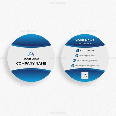 Round out your brand with circle business card design Circle Business Card, Circle Business Cards, Round Business Cards, Visiting Card Templates, Square Business Cards, Mini Business Card, Visiting Card Design, Graphic Design Company, Isometric Illustration