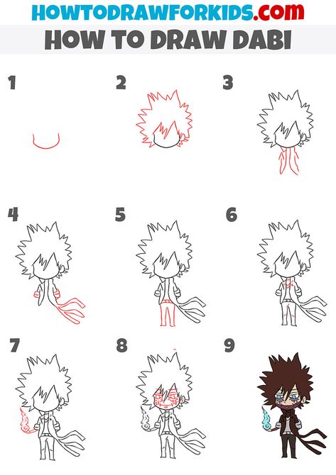 how to draw dabi step by step How To Draw Dabi, Dabi Drawing, Drawing Eye, Draw Anime, Coloring Supplies, Body Proportions, Drawing Tutorial Easy, Pencil And Paper, Step Drawing