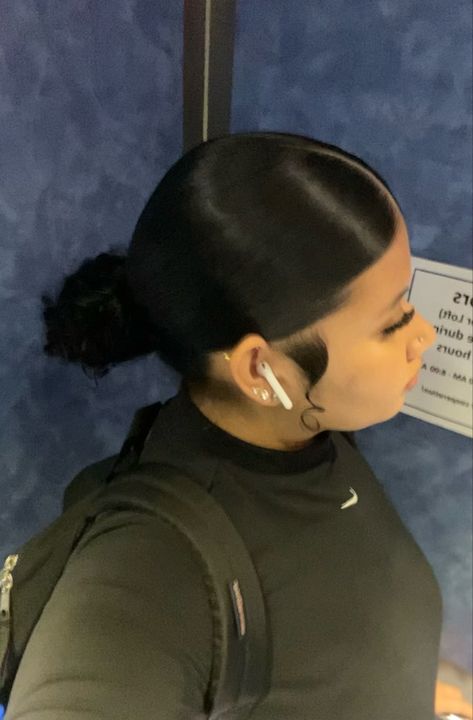 Low Bun Hairstyles Straight Hair, Side Slick Ponytail Natural Hair, Slick Back Low Bun With Edges, Low Bun Edges, Low Bun With Edges, Low Curly Bun Hairstyles, Slick Back Bun Curly Hair, Slick Back Low Bun, Messy Low Bun Hairstyles