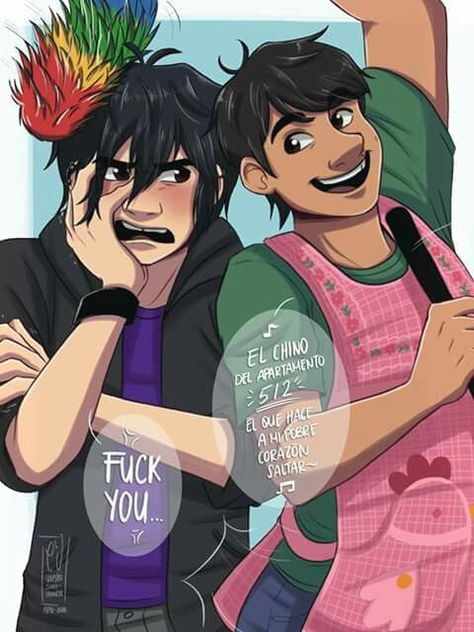 Higuel Ship, Hiro X Miguel, Hiro Big Hero 6, Disney Ships, Hiro Hamada, Dreamworks Movies, Cartoon As Anime, Ship Drawing, Kids' Movies