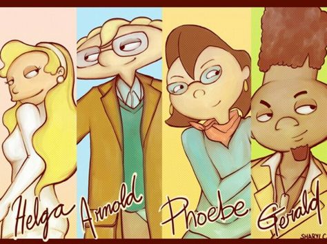 Hey Arnold! Arnold Wallpaper, Helga And Arnold, Arnold X Helga, Football Head, Arnold And Helga, Opera Music, 90s Memories, Childhood Cartoons, Freaks And Geeks