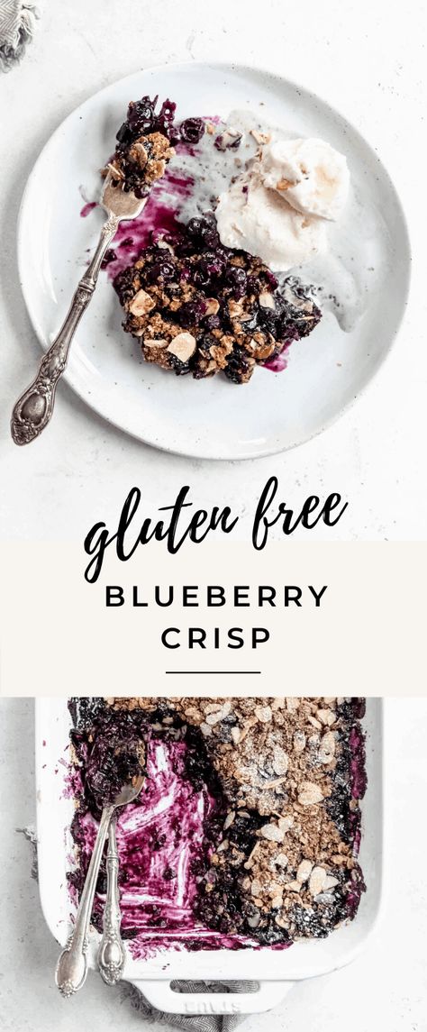 This gluten free blueberry crisp is vegan, refined sugar free and simply delicious. Serve with a scoop of coconut ice cream and call it a day :) Gluten Free Blueberry Crisp, Blueberry Crisp Recipe, Broma Bakery, Blueberry Crisp, Christmas Recipes Appetizers, Blueberry Crumble, Healthy Blueberry, Vegan Blueberry, Healthy Oatmeal