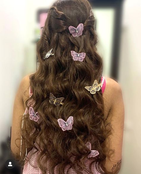 Hairstyles With Butterflies, Ethereal Hairstyles, Flower Hairstyles, Wedding Hairstyles With Flowers, Hairstyles With Flowers, Elegant Prom Hairstyles, Butterfly Hairstyle, Butterfly Hair Accessories, Unique Hair Clip