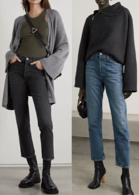 how to wear straight leg jeans, office outfit ideas and what shoes to wear with straight leg jeans in 2022 Straight Cropped Jeans Outfit, Jeans Shoes Outfit, Style Straight Leg Jeans, Cropped Jeans Outfit, Straight Leg Jeans Outfits, Legs Outfit, Jeans Outfit Winter, 2022 Style, Denim Outfits