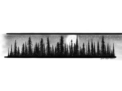 Wolf Armband Tattoo, Forest Armband Tattoo Design, Forest Armband Tattoo, Forest Band Tattoo, Forest Band Tattoo Design, Forest Arm Band Tattoo, Tree Silhouette Tattoo, Travel Tattoo Ideas, Button Tattoo