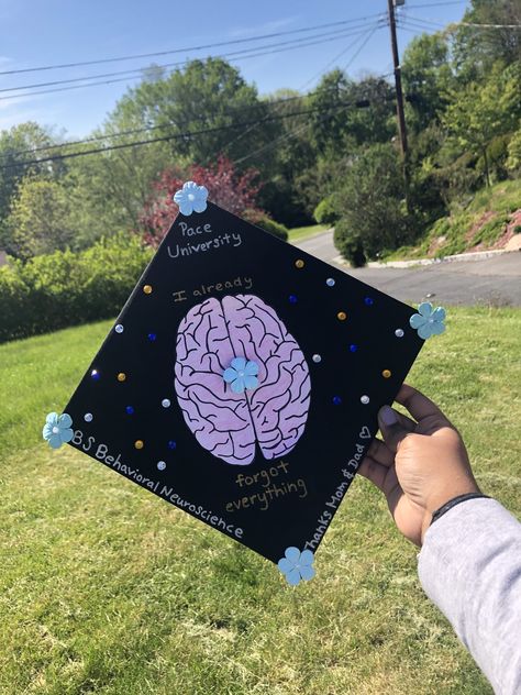 Pace University, Behavioral Neuroscience, Graduation Cap Toppers, Thanks Mom, Grad Caps, Cap Ideas, Graduation Photoshoot, Grad Cap, Neuroscience