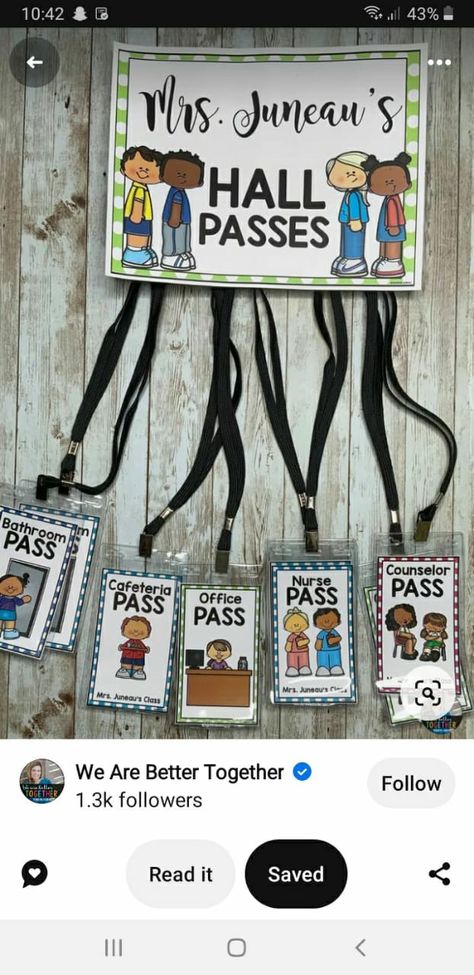 Classroom Must Haves, Classroom Charts, Hall Pass, Future Teacher, Teaching Inspiration, Classroom Fun, Classroom Management, Must Haves, Quick Saves