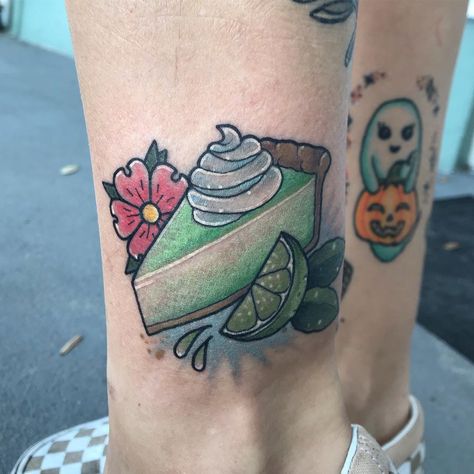 Got to do this sweet piece of key lime pie on my love @renerener! Thanks babe for sitting well on this one ;) #traditionaltattoo #pietattoo… Key Lime Pie Tattoo, Pie Tattoo, Lime Pie, Key Lime Pie, Key Lime, Cute Tattoos, Traditional Tattoo, Print Tattoos, Paw Print Tattoo