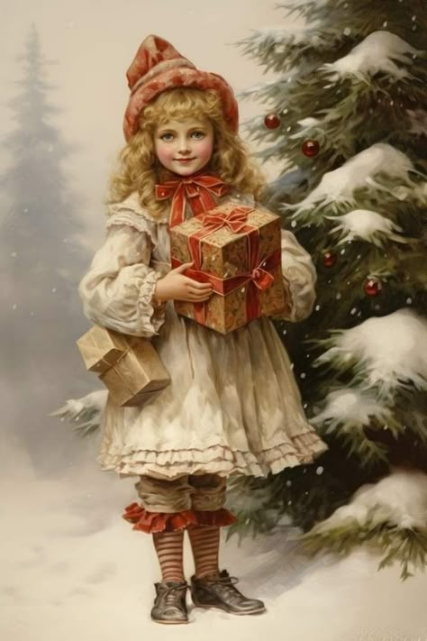 Victorian Christmas Artwork, Free Christmas Printables Vintage, Victorian Age, Vintage Christmas Images, Old Christmas, Christmas Blankets, Antique Christmas, Christmas Past, Victorian Christmas