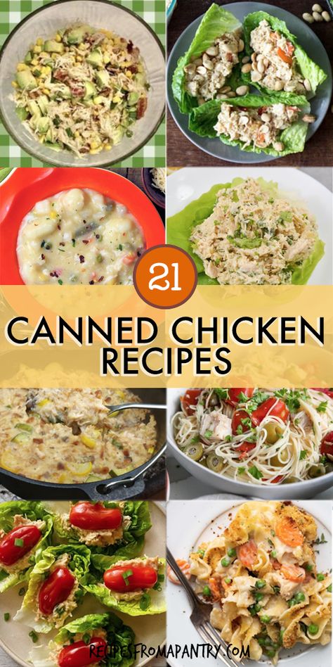 Canned Food Recipes Dinners, Things To Make With Canned Chicken, Canned Chicken Recipes Easy, Recipe With Canned Chicken, Canned Chicken Recipes Healthy, Canned Chicken Recipes Easy Quick, Recipes Using Canned Chicken, Recipes With Canned Chicken, Easy Canned Chicken Recipes