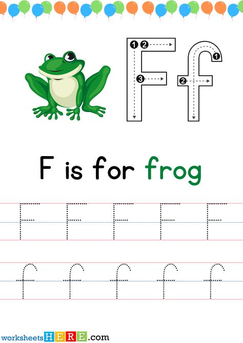 Tracing Letter F Uppercase and Lowercase PDF Worksheet For Kindergarten - WorksheetsHere.com Tracing Letter F Worksheets, Letter F Worksheets For Toddlers, Letter F Tracing Worksheets, F For, Letter F Worksheet, Kindergarten Tables, Worksheet For Kindergarten, Words List, Classroom Rules