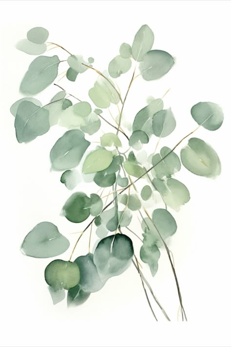 Watercolor eucalyptus wall art for farmhouse decor Eucalyptus Watercolor Painting, Eucalyptus Art, Greenery Art, Eucalyptus Painting, Watercolor Eucalyptus, Eucalyptus Watercolor, Botanical Home Decor, Printable Wall Art Bedroom Free Prints, Eucalyptus Photo