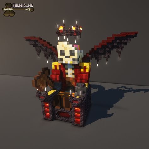 Throne Minecraft Ideas, Minecraft Throne Ideas, Throne Minecraft, Minecraft Throne, Minecraft Redstone Creations, Minecraft Statues, Minecraft Decoration, Minecraft Redstone, Bangunan Minecraft