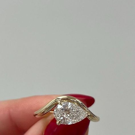 Shahla Karimi on Instagram: "An SK Best Seller: The East-West Pear Eye Ring 💍 #diamonds #engaged #engagementring" East West Pear Engagement Ring, Shahla Karimi, East West Engagement Ring, Pretty Engagement Rings, Fancy Accessories, Ring Trends, Pear Engagement Ring, Eye Ring, East West