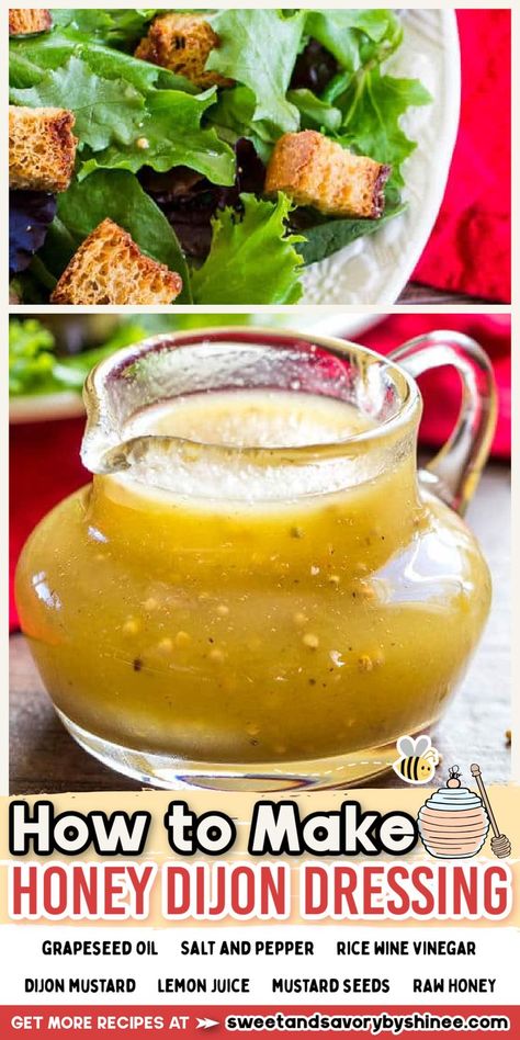 This creamy honey Dijon dressing is my new favorite. Not too sweet and not too spicy, well-balanced flavors are what makes this dressing a winner! Honey Dijon Dressing, Creamy Honey, Dijon Dressing, Honey Dijon, Foodie Friends, Rice Wine Vinegar, Breakfast Brunch Recipes, Fabulous Foods, Raw Honey