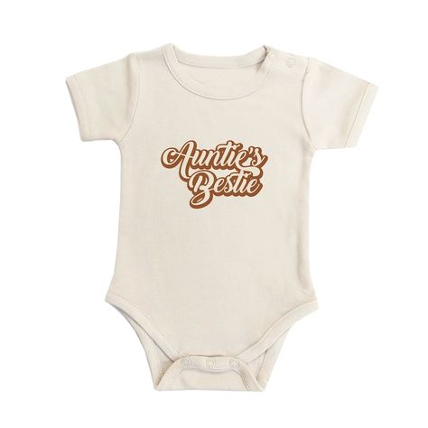 Radyan Retro Auntie's Bestie Baby Onesie® - Funny Aunt Baby Shower Gift, Niece or Nephew Gift, Retro Aunt Kids T-shirt Natural Baby Bodysuit New Aunt Onesie, Aunt Baby Onesie, Auntie Onsies For Babies, Aunt Clothes, Nephew Onesie Aunt, Aunties Bestie Onesie, Aunt Baby Clothes, Baby Aunt, Nephew Gifts