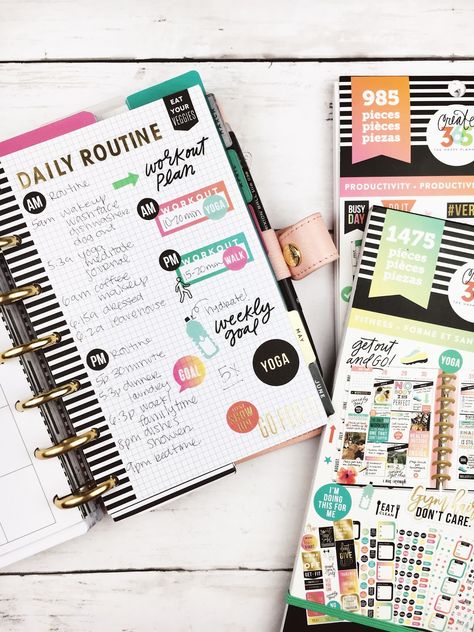 Happy Planner Inspiration, Organize Life, Digital Bullet Journal, Happy Planner Ideas, Happy Planner Layout, Planner Fitness, Filofax A5, Planner Spreads, Planner Layouts