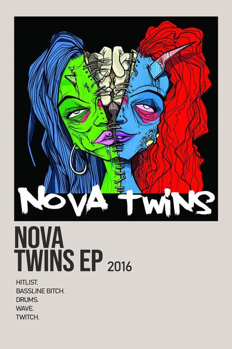 Nova Twins, Album Polaroid Poster, Polaroid Poster, Music Theory, Music Poster, Drums, Twins, Fictional Characters