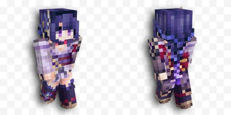 Genshin Shogun, Minecraft Genshin, Skin Mine, Skin Minecraft, Minecraft Mods, Minecraft Skin, August 19, Minecraft Skins, Genshin Impact