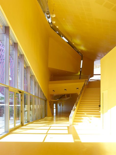 Nimes France, Architecture Homes, Music Venue, Concert Hall, Mellow Yellow, Contemporary Architecture, Paloma, Interior Spaces, Modern Architecture