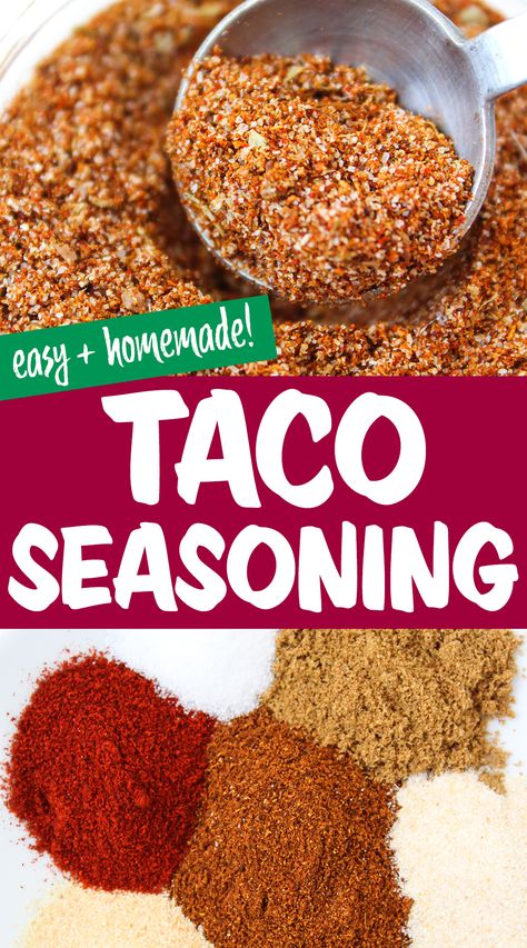 Easy Taco Seasoning Recipe, Tacos For Dinner, Taco Beef, Garden Grazer, Vegan Taco Salad, Taco Seasoning Mix, Homemade Taco Seasoning Recipe, Mexican Seasoning, Taco Seasoning Recipe