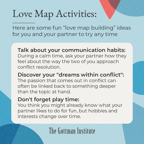 Love Maps Gottman, Gottman Worksheets, Gottman Relationship, Gottman Method, Counseling Techniques, Gottman Institute, Meeting Agenda Template, American Girl Doll Furniture, Map Activities